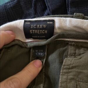 J. Crew Stretch Chinos in Olive Green